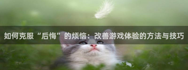 蓝冠娱乐在线登录：如何克服“后悔”的烦恼：改善游戏体验的方法