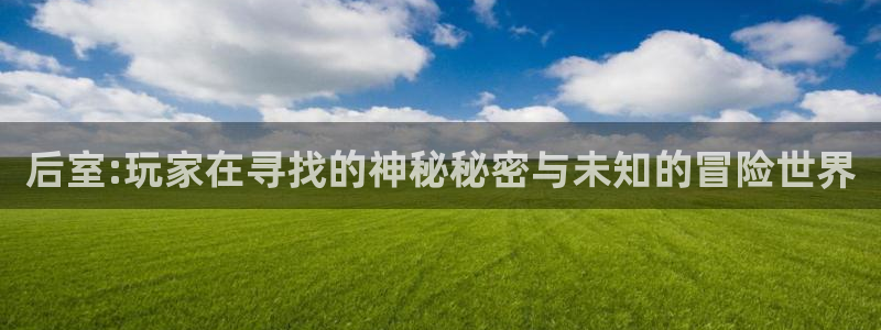 蓝冠娱乐主管：后室:玩家在寻找的神秘秘密与未知的冒险世界